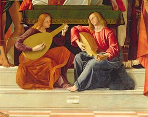 Les musiciens anges, du retable de Saint Ambroise (détail)